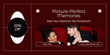 Perfect Photoshoot Offer Due Valentine's Day With Discounts Twitter Design Template