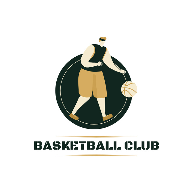 Basketball Sport Club Emblem with Player Logo Šablona návrhu