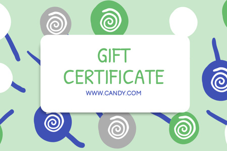 Designvorlage Geschenkgutschein für Süßwarenladen für Gift Certificate