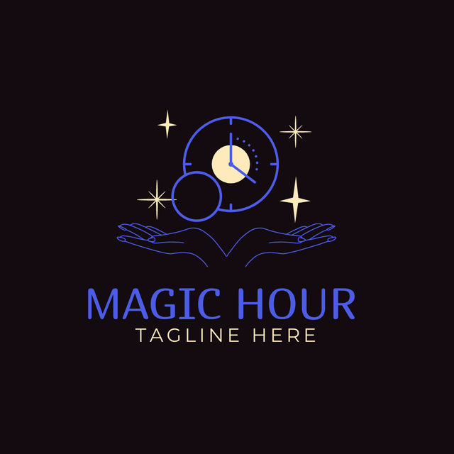 Magic Clock Logo Tasarım Şablonu