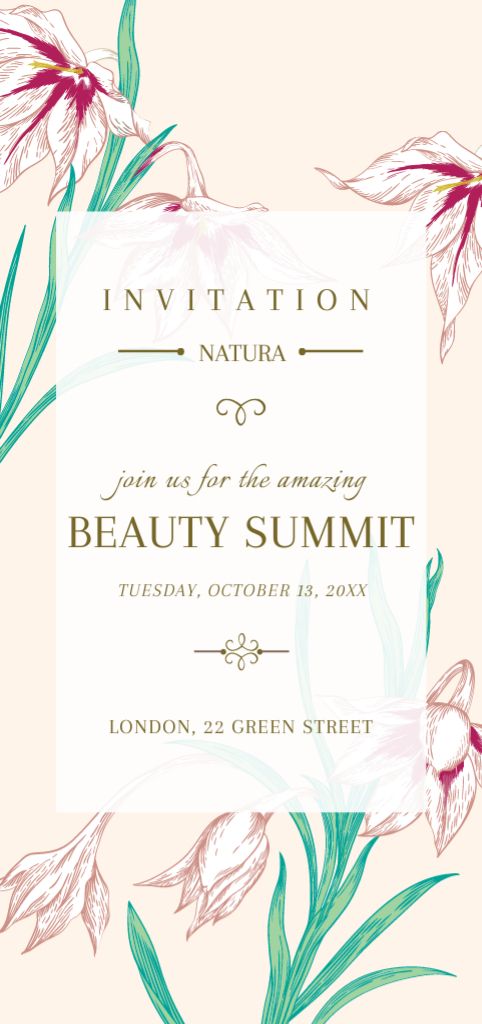 Platilla de diseño Beauty Summit Announcement with Spring Flowers Flyer DIN Large