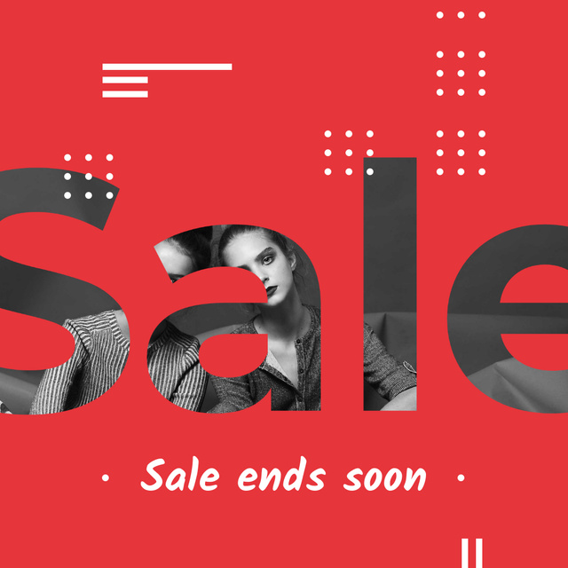 Sale Ad with Girls in stylish outfits Instagram Design Template