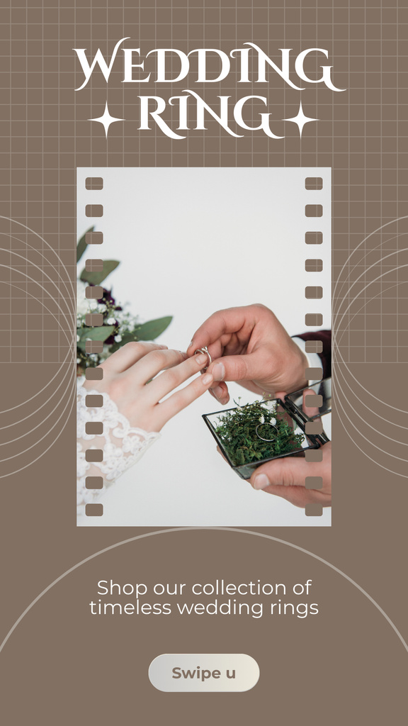 Proposal of Wedding Rings for Ceremony Instagram Story Πρότυπο σχεδίασης
