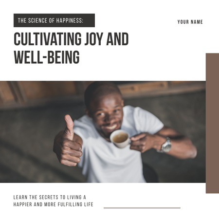 Designvorlage Joy and Well-Being Cultivation Training für LinkedIn post