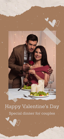 Wishing Happy Valentine's Day And Offer For Special Dinner Snapchat Moment Filter Design Template