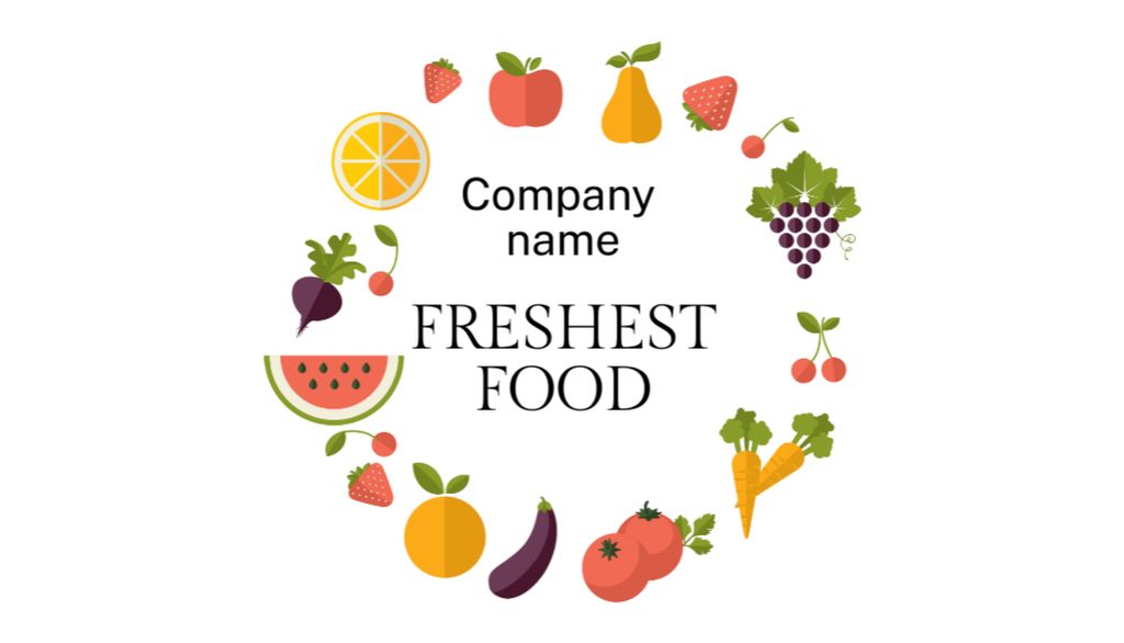 Ontwerpsjabloon van Business Card US van Store Advertisement with Freshest Food