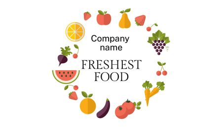 Store Advertisement with Freshest Food Business Card US Design Template