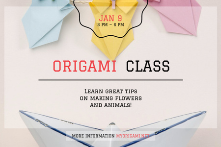 Podmanivé hodiny origami s papírovou girlandou Flyer 4x6in Horizontal Šablona návrhu