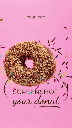 Πολύχρωμα λαχταριστά ντόνατς με ψεκασμούς Instagram Video Story Πρότυπο σχεδίασης