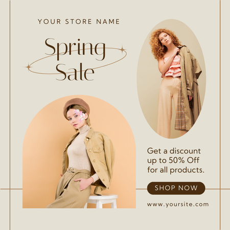 Spring Sale Collage Women's Collection Instagram AD Design Template