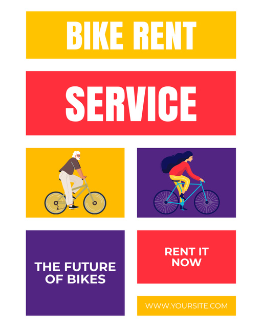Bike Rent Services Proposition Instagram Post Vertical – шаблон для дизайна