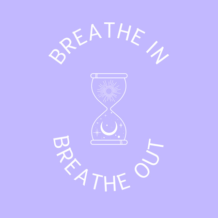 Szablon projektu Inspirational Phrase with Hourglass on Blue Instagram