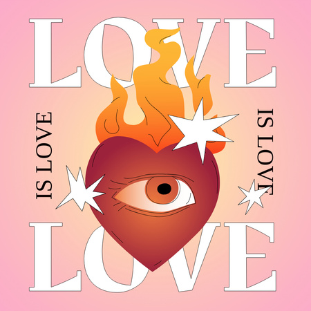Plantilla de diseño de Text about Love on Pink Animated Post 