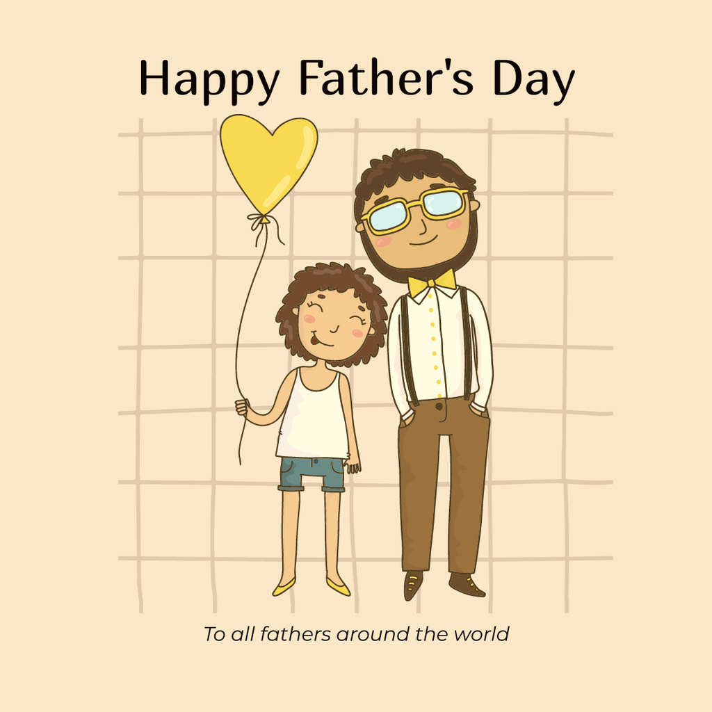 Sending Warmest Congrats On Father's Day Instagram Design Template