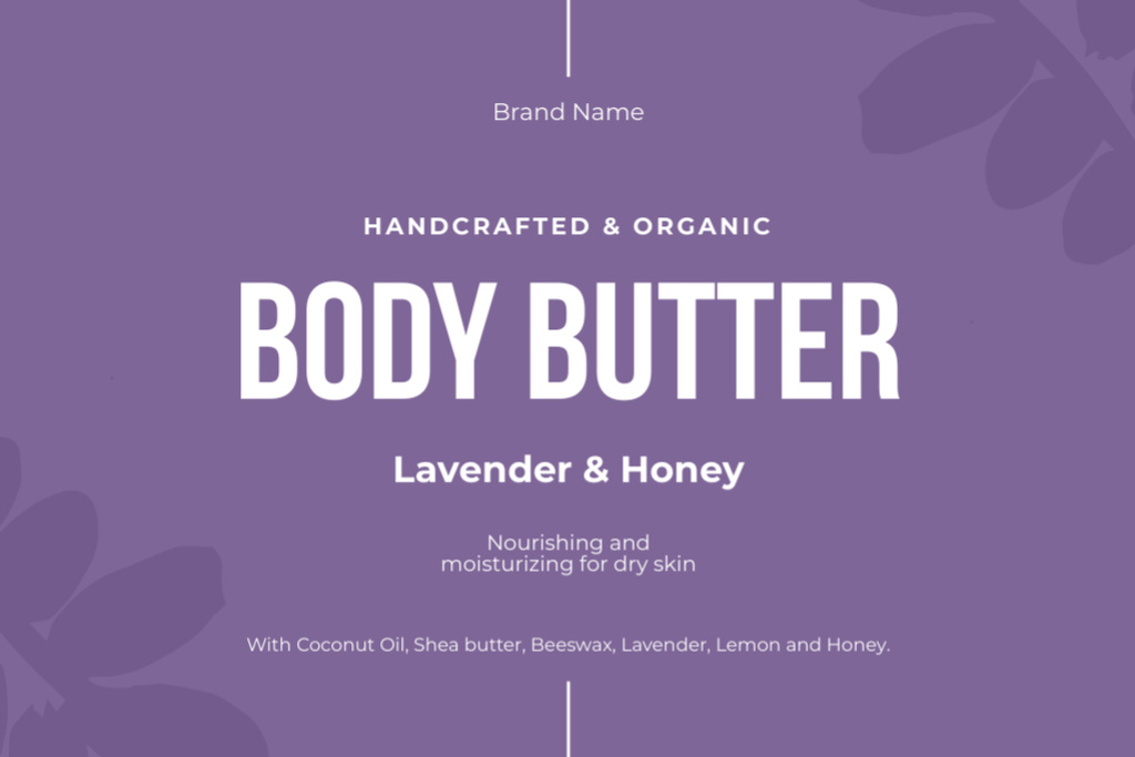 Handcrafted Body Butter Label tervezősablon