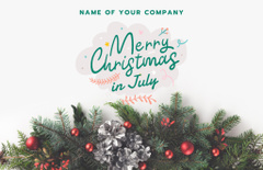 Lively Announcement of Celebration of Christmas in July With Twigs