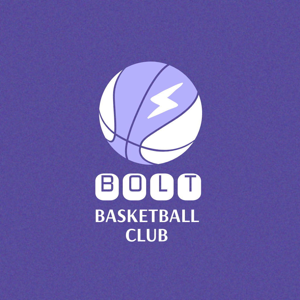 Basketball Sport Club Ad with Ball Logo Design Template