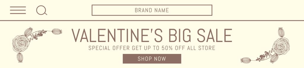 Ontwerpsjabloon van Ebay Store Billboard van Valentine's Day Big Sale Offer in Pastel Colors