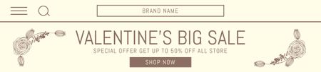 Valentine's Day Big Sale Offer in Pastel Colors Ebay Store Billboard Modelo de Design