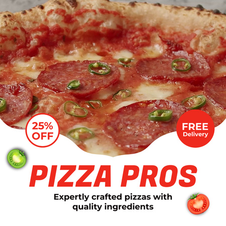 Platilla de diseño Tasteful Pizza With Discount And Delivery Offer Animated Post