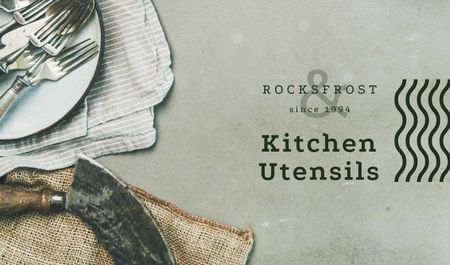Kitchen Rustic Tableware Business card Design Template