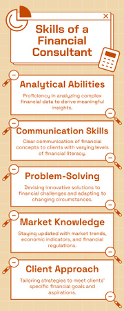 Ontwerpsjabloon van Infographic van Lijst met vaardigheden als financieel adviseur