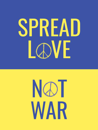 Awareness about War in Ukraine with Flag Colors Poster US Design Template