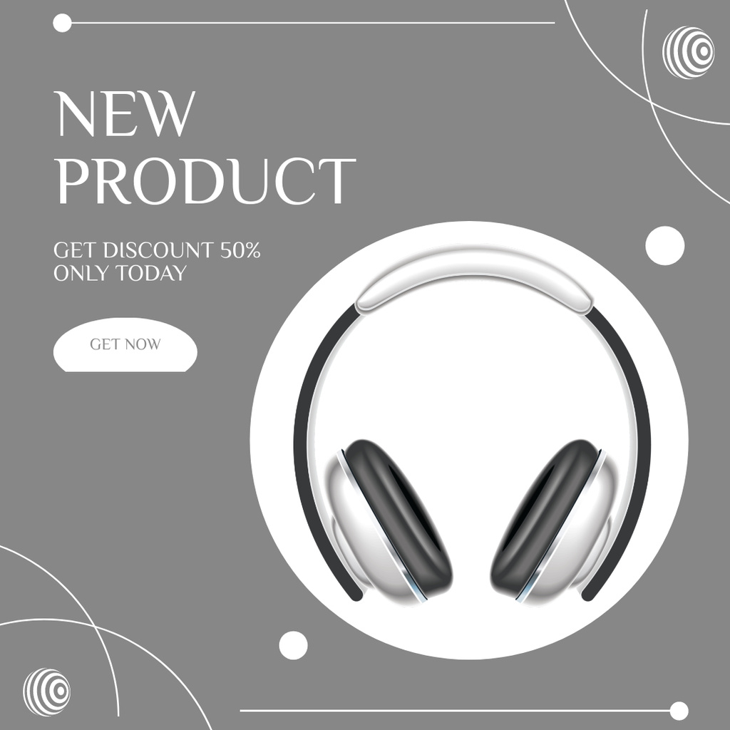 Plantilla de diseño de Offers Discounts on Wireless Headphones Only Today Instagram 