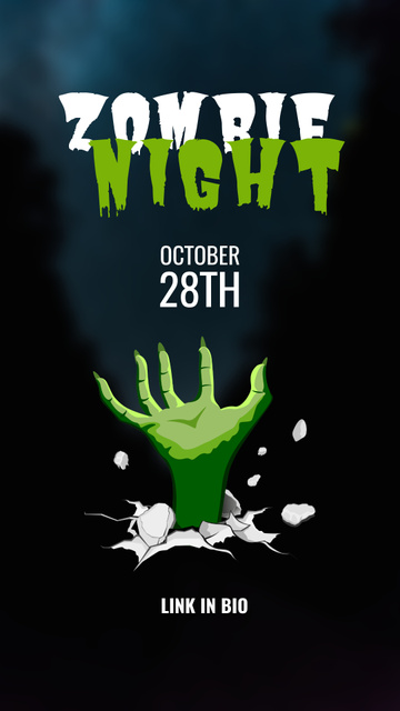 Designvorlage Creepy Zombie Night Announcement für Instagram Video Story