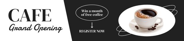 Bold Coffee Drink Due Cafe Grand Opening Ebay Store Billboard Modelo de Design