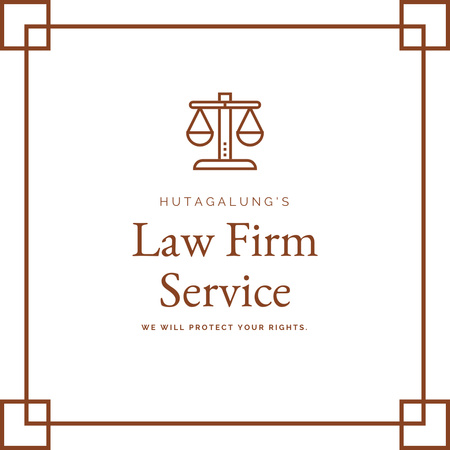 Law Firm Service Offer with Scales Illustration Instagram Design Template
