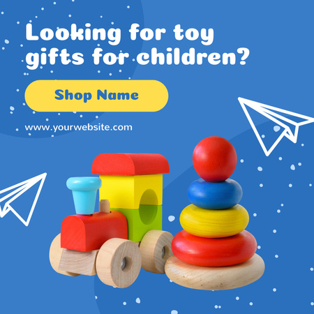 Предложение игрушек в подарок от детского магазина Instagram – шаблон для дизайна