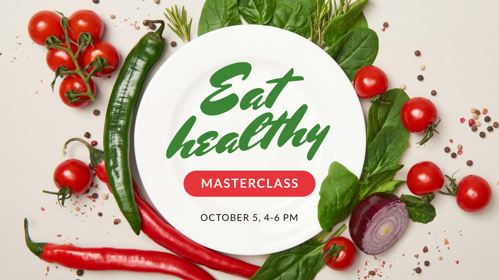 Plantilla de diseño de Nutrition Blog Promotion Healthy Vegetables Frame FB event cover 