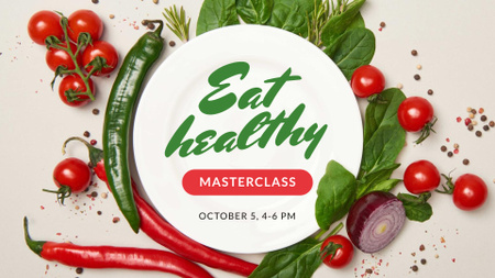 Designvorlage Nutrition Blog Promotion Healthy Vegetables Frame für FB event cover