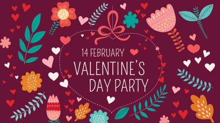 Template di design Valentine's Day Party Announcement FB event cover