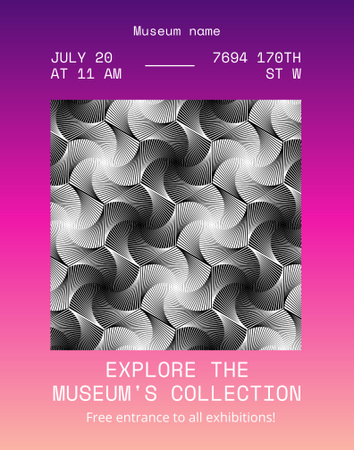 Museum Exhibition Announcement Poster 22x28in Design Template