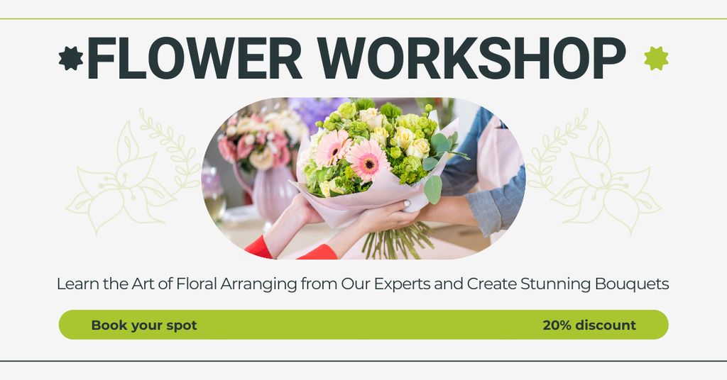 Designvorlage Stunning Bouquets Offer frim Flower Workshop für Facebook AD