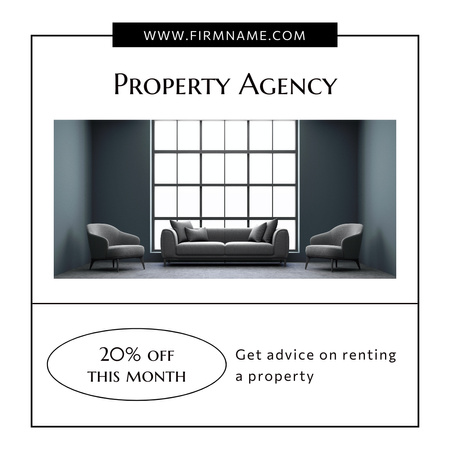 Reliable Property Agency Service With Discount And Advice Animated Post Modelo de Design