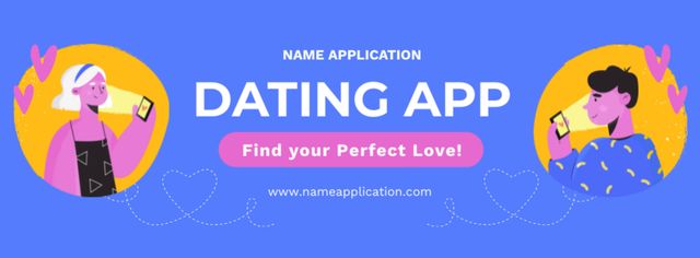 Ideal Dating App for Finding Match Facebook cover Modelo de Design