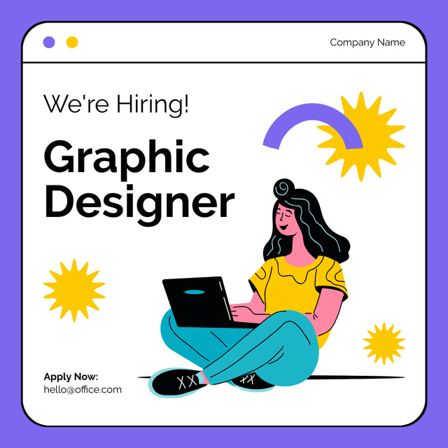 Szablon projektu Graphic Designers are Welcome to the Position Instagram
