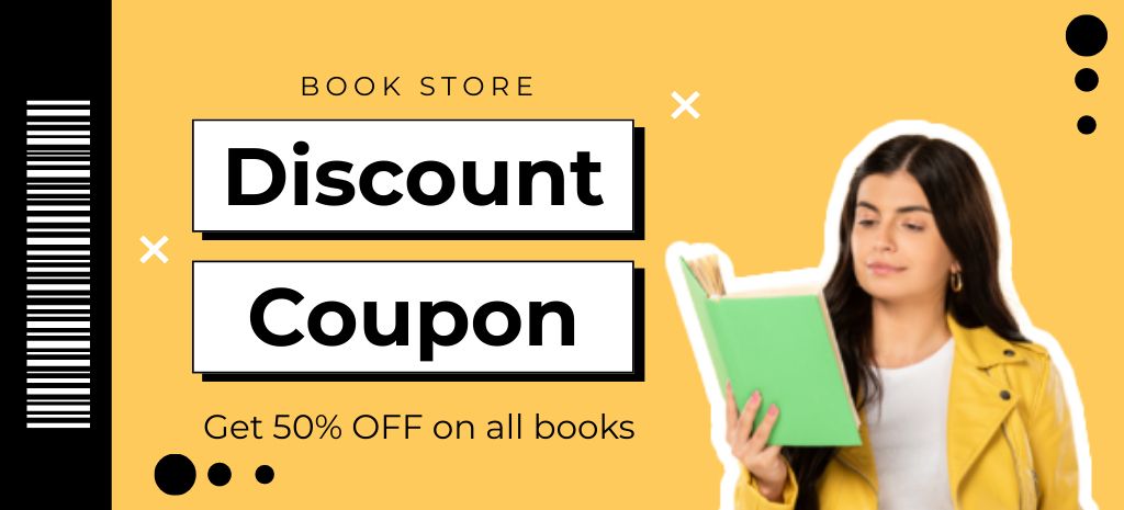 Best Books At Reduced Rates Offer Coupon 3.75x8.25in – шаблон для дизайну