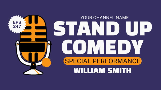 Designvorlage Promo of Special Stand-up Show Performance für Youtube Thumbnail