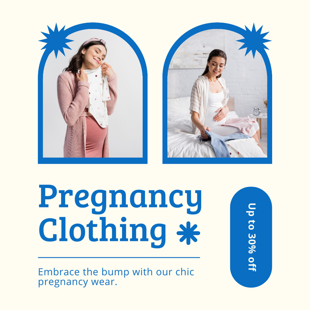 Chic Pregnancy Wear Offer Instagram AD Design Template