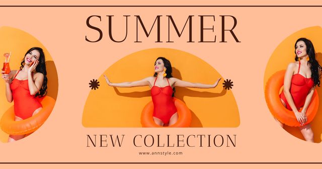 Plantilla de diseño de Summer Swimwear Collection Ads Facebook AD 