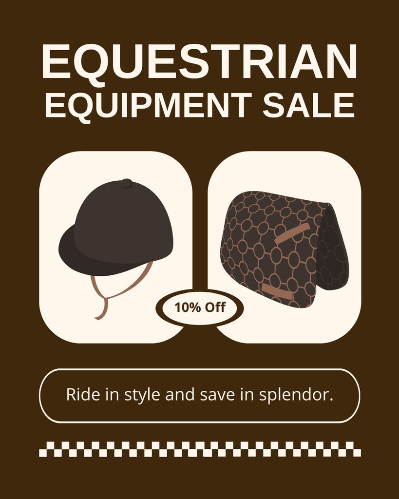 Sale Announcement on Quality Equestrian Equipment Instagram Post Vertical – шаблон для дизайну