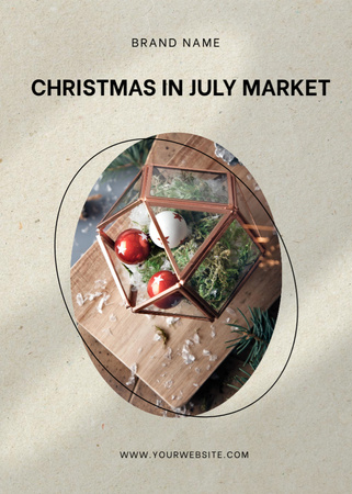 Christmas Market in July Flayer Design Template