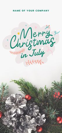 Announcement of Celebration of Christmas in July Flyer DIN Large Design Template