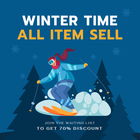 Winter Sale Announcement for All Items Instagram Design Template