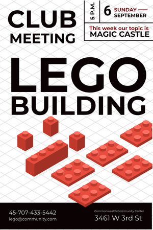 Lego building club meeting Pinterest Design Template