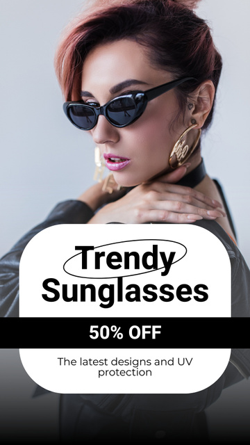 Premium Selection of Trendy Sunglasses Instagram Story tervezősablon
